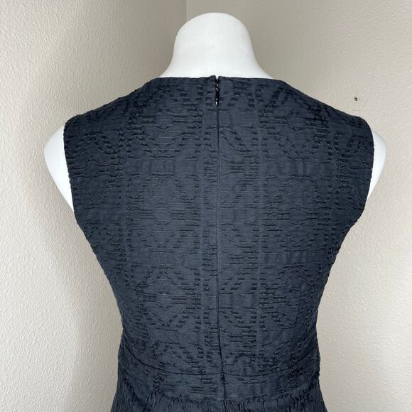 J. Crew Sleeveless Jacquard Eyelet Fit & Flare Dress Black Size 2 #C9228 - Picture 12 of 14